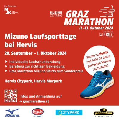 MIZUNO Laufsporttage bei Hervis: 20. September – 1. Oktober 2024